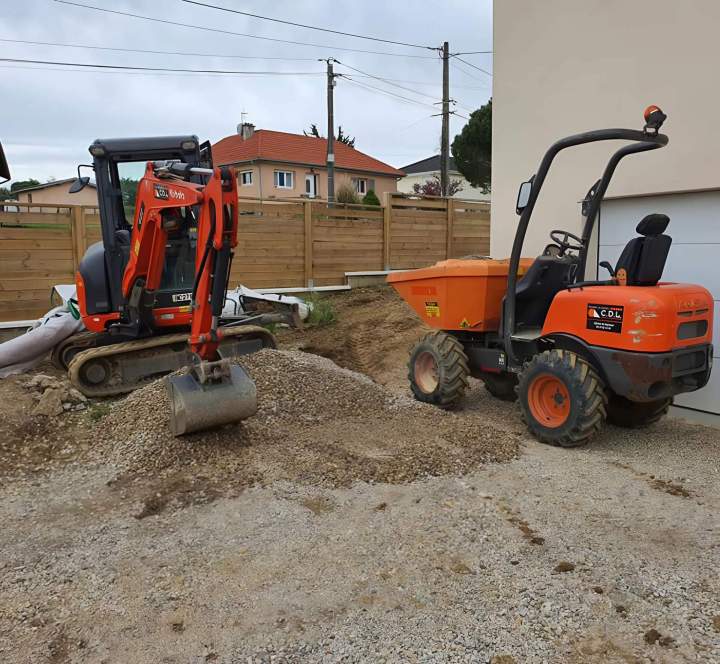 Travaux de terrassement pour fondation Luzinay